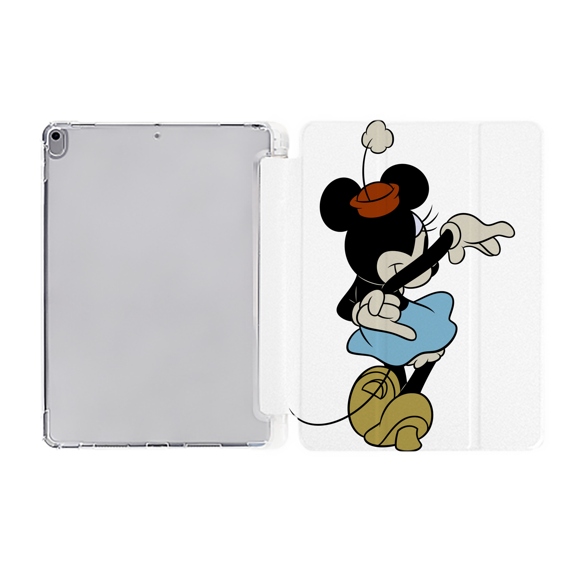 （画像用） ミッキーマウス Mickey Mouse IPad ケース ペン収納付き 三つ折りスタンド PUレザー×シリコン 対応機種9.5/10.5/10.9インチ